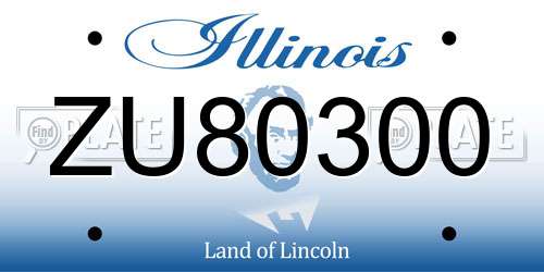 ZU80300 Illinois License Plate