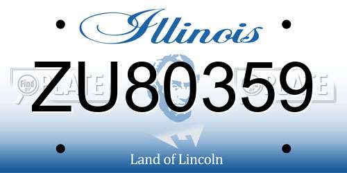 ZU80359 Illinois License Plate