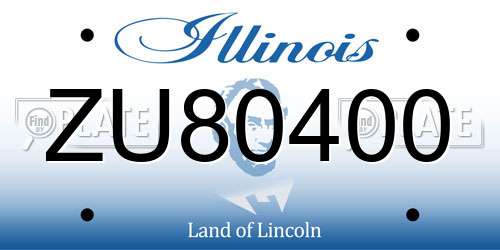 ZU80400 Illinois License Plate