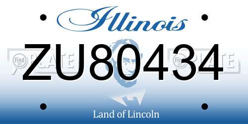 ZU80434 Illinois License Plate