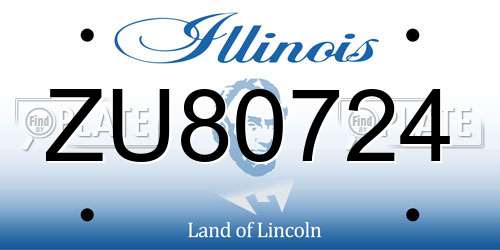 ZU80724 Illinois License Plate