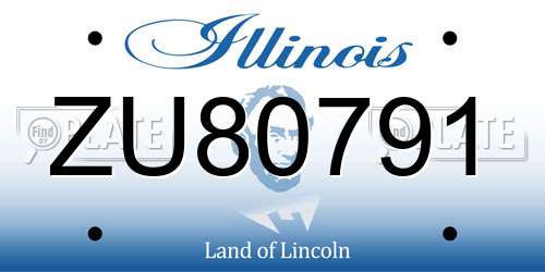 ZU80791 Illinois License Plate