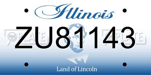 ZU81143 Illinois License Plate