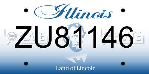 ZU81146 Illinois License Plate