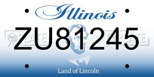 ZU81245 Illinois License Plate