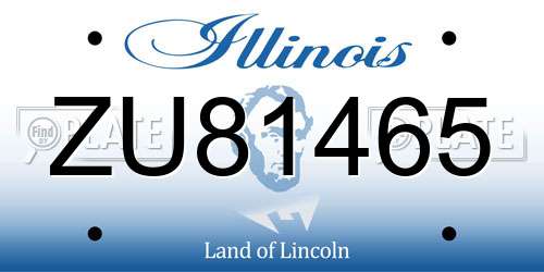 ZU81465 Illinois License Plate
