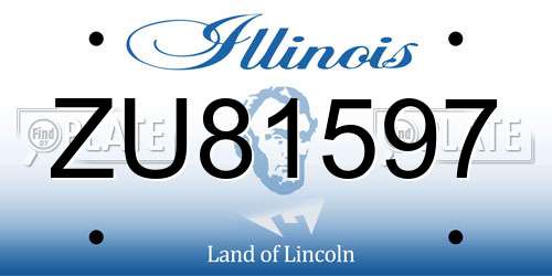 ZU81597 Illinois License Plate