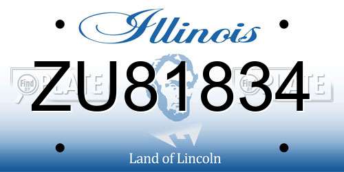 ZU81834 Illinois License Plate