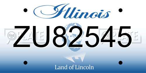 ZU82545 Illinois License Plate