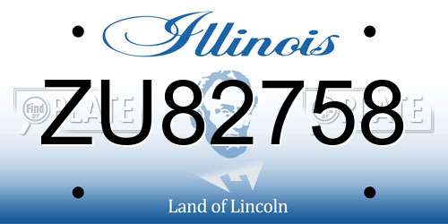 ZU82758 Illinois License Plate