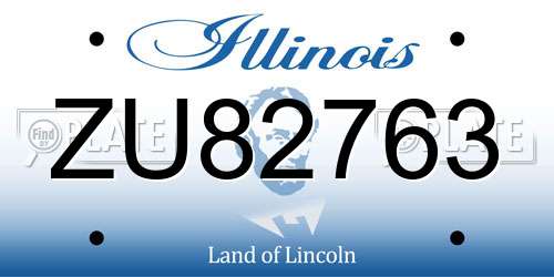 ZU82763 Illinois License Plate