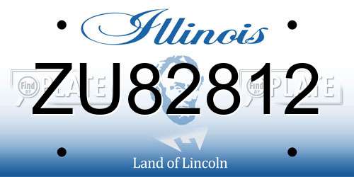 ZU82812 Illinois License Plate