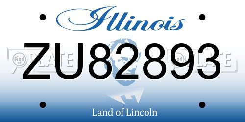 ZU82893 Illinois License Plate
