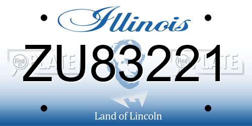 ZU83221 Illinois License Plate