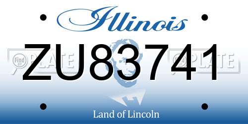 ZU83741 Illinois License Plate