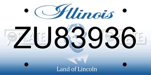 ZU83936 Illinois License Plate