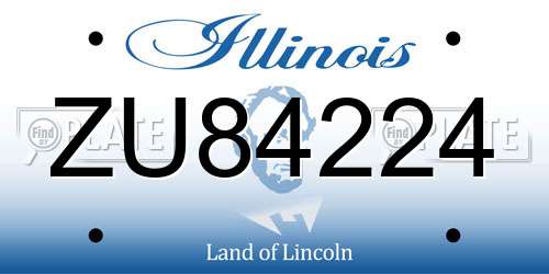 ZU84224 Illinois License Plate