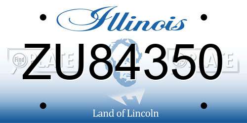 ZU84350 Illinois License Plate