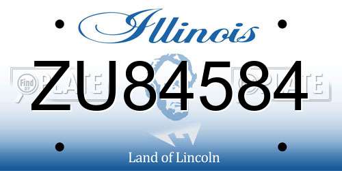 ZU84584 Illinois License Plate