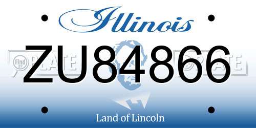ZU84866 Illinois License Plate