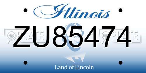 ZU85474 Illinois License Plate