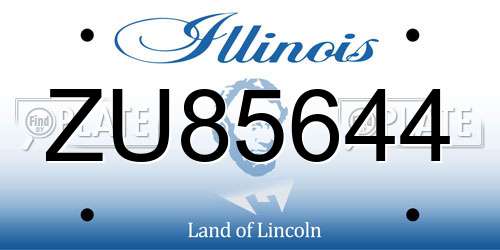 ZU85644 Illinois License Plate