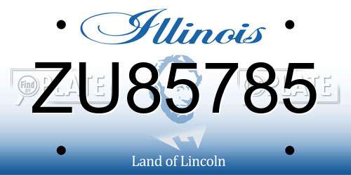ZU85785 Illinois License Plate