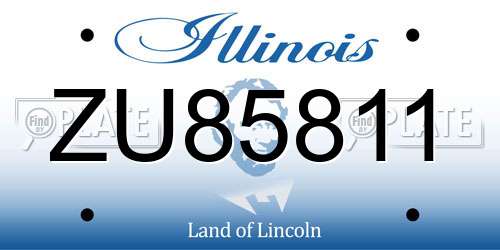 ZU85811 Illinois License Plate