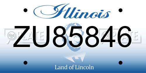 ZU85846 Illinois License Plate
