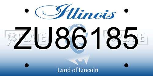 ZU86185 Illinois License Plate