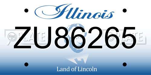 ZU86265 Illinois License Plate