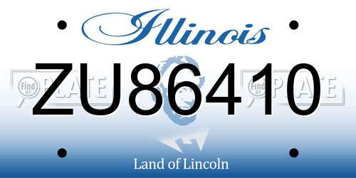 ZU86410 Illinois License Plate