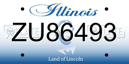ZU86493 Illinois License Plate