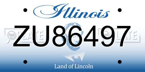 ZU86497 Illinois License Plate