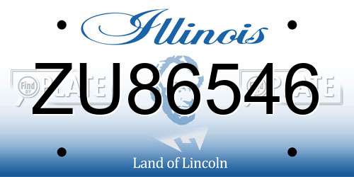 ZU86546 Illinois License Plate