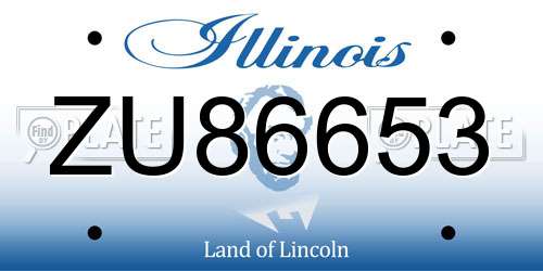 ZU86653 Illinois License Plate