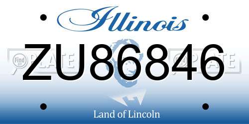 ZU86846 Illinois License Plate