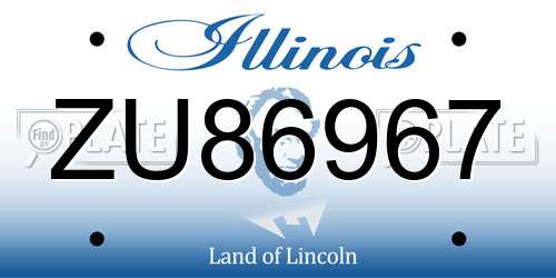 ZU86967 Illinois License Plate