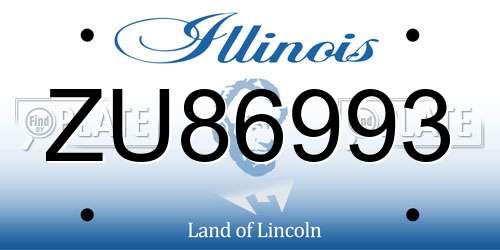 ZU86993 Illinois License Plate