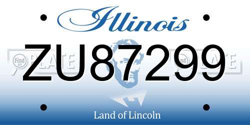 ZU87299 Illinois License Plate