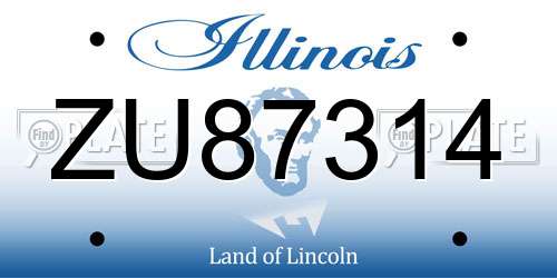 ZU87314 Illinois License Plate