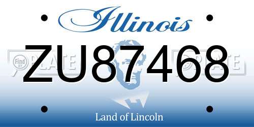 ZU87468 Illinois License Plate