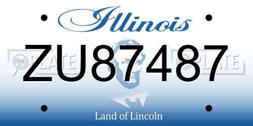 ZU87487 Illinois License Plate