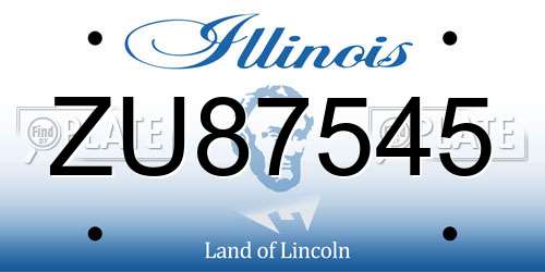 ZU87545 Illinois License Plate