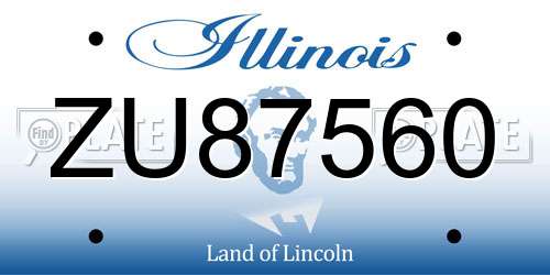 ZU87560 Illinois License Plate