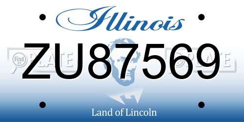 ZU87569 Illinois License Plate