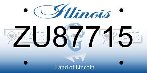 ZU87715 Illinois License Plate
