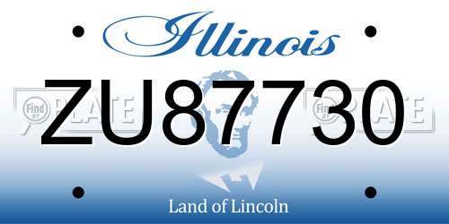 ZU87730 Illinois License Plate