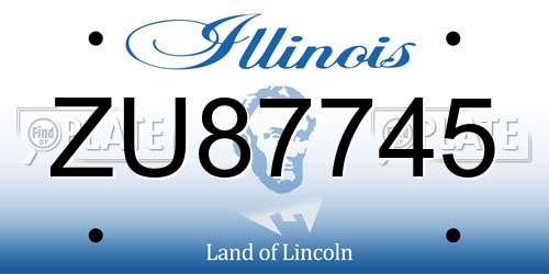ZU87745 Illinois License Plate