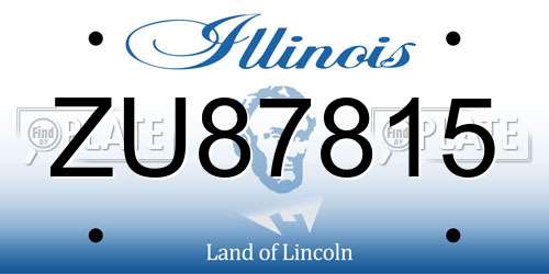 ZU87815 Illinois License Plate